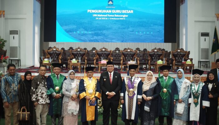Tiga Guru Besar UIN Muhammad Yamin Batusangkar Dikukuhkan